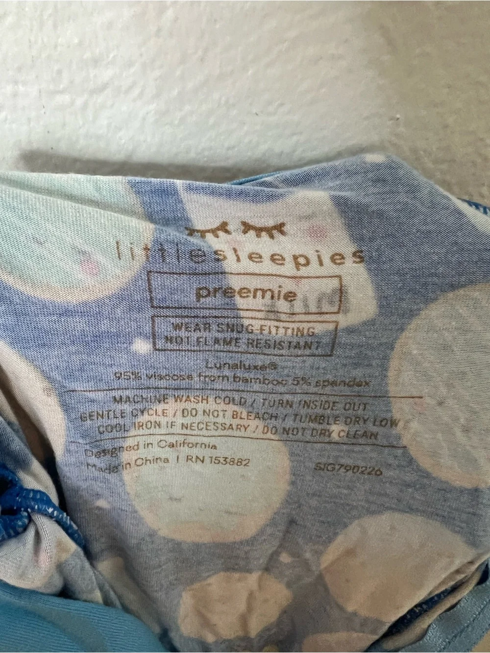 Little Sleepies Royal Blue Planet & Milk Bottle Footed One-Piece Preemie